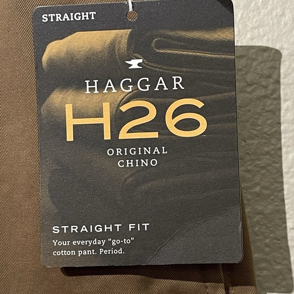 NWT Haggar Chino Pants H26 Cotton Brown Men's Size 34 X 30 - Picture 8 of 8